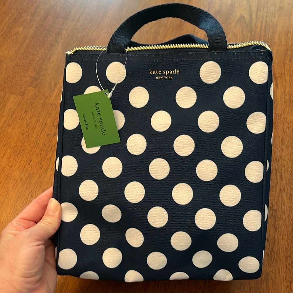 Kate Spade Blue Polka Dot Lunch Tote